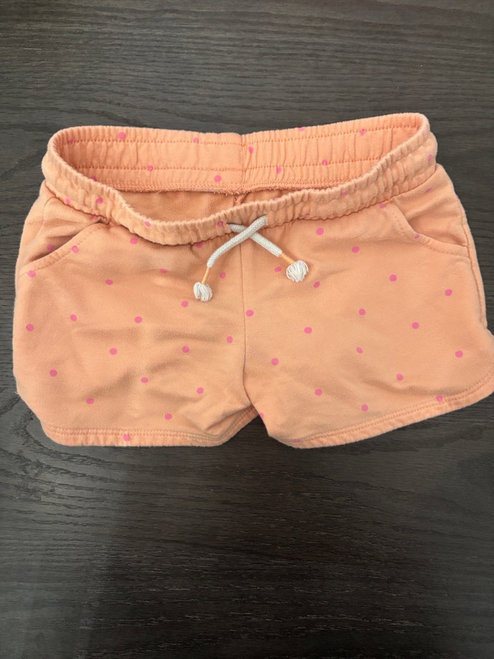 Cat & Jack Peach Shorts with Pink Polka Dots